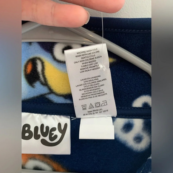 Adult Bluey & Bingo Blue & Orange Fleece Long Sleeve 3/4 Button Pull Over Sz M - Picture 4 of 9